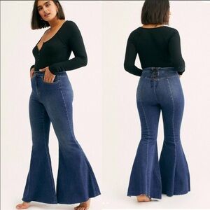 Free People Blue Flare & Wide Leg Jeans